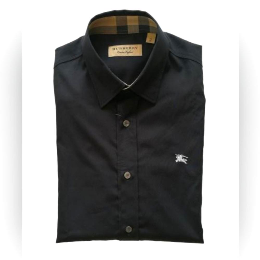 BURBERRY long sleeve shirt in cotton man 8036291 black